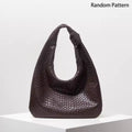 Vintage Woven Faux Leather Shoulder Tote