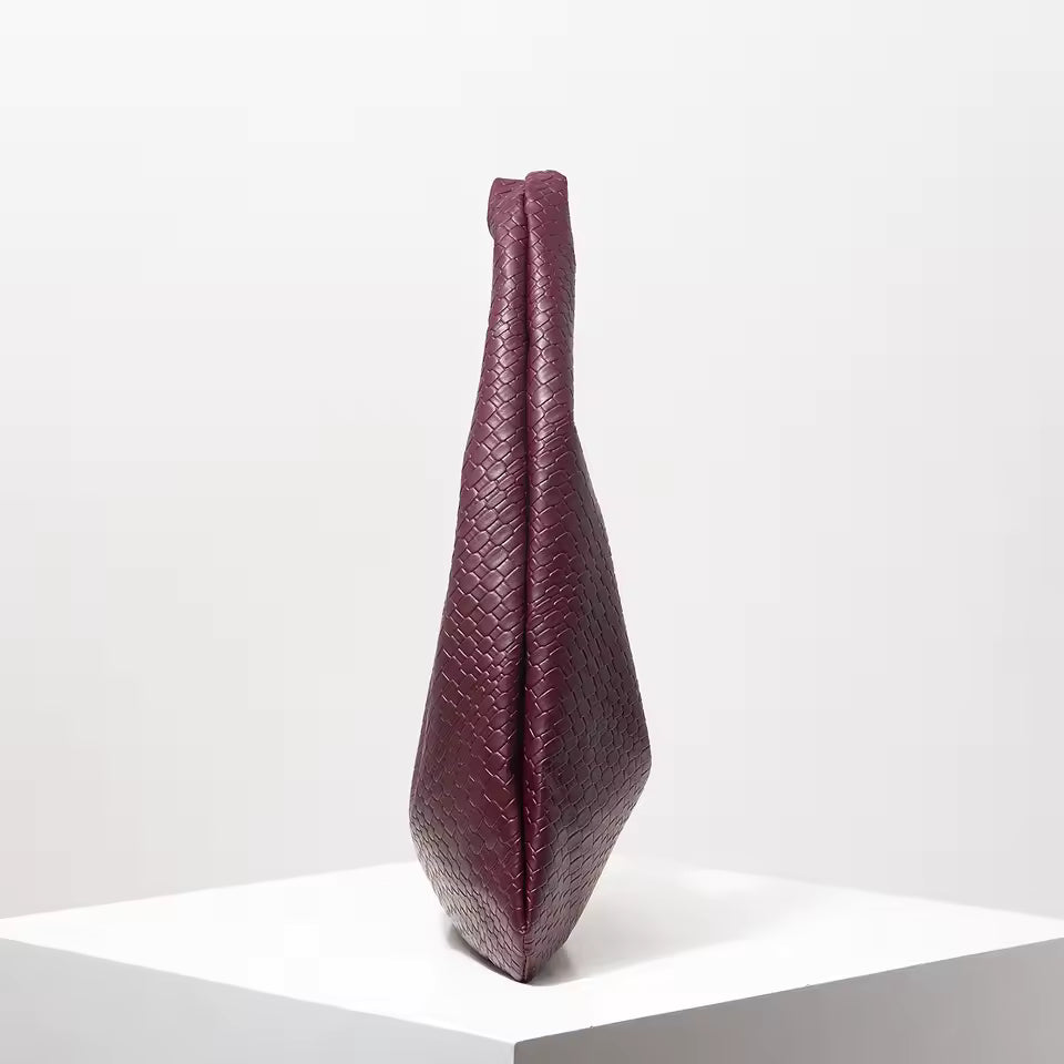 Vintage Woven Faux Leather Shoulder Tote